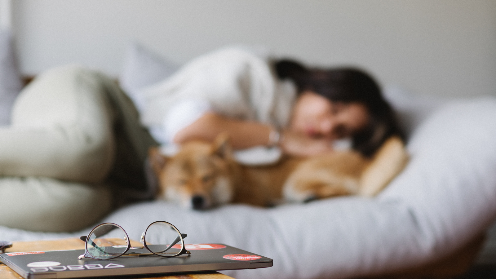 woman napping on the sofa
